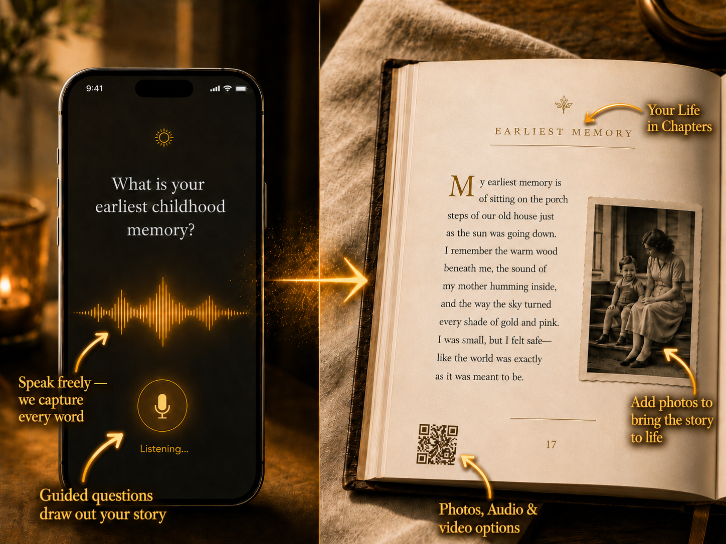 Speak your memories — receive a printed book